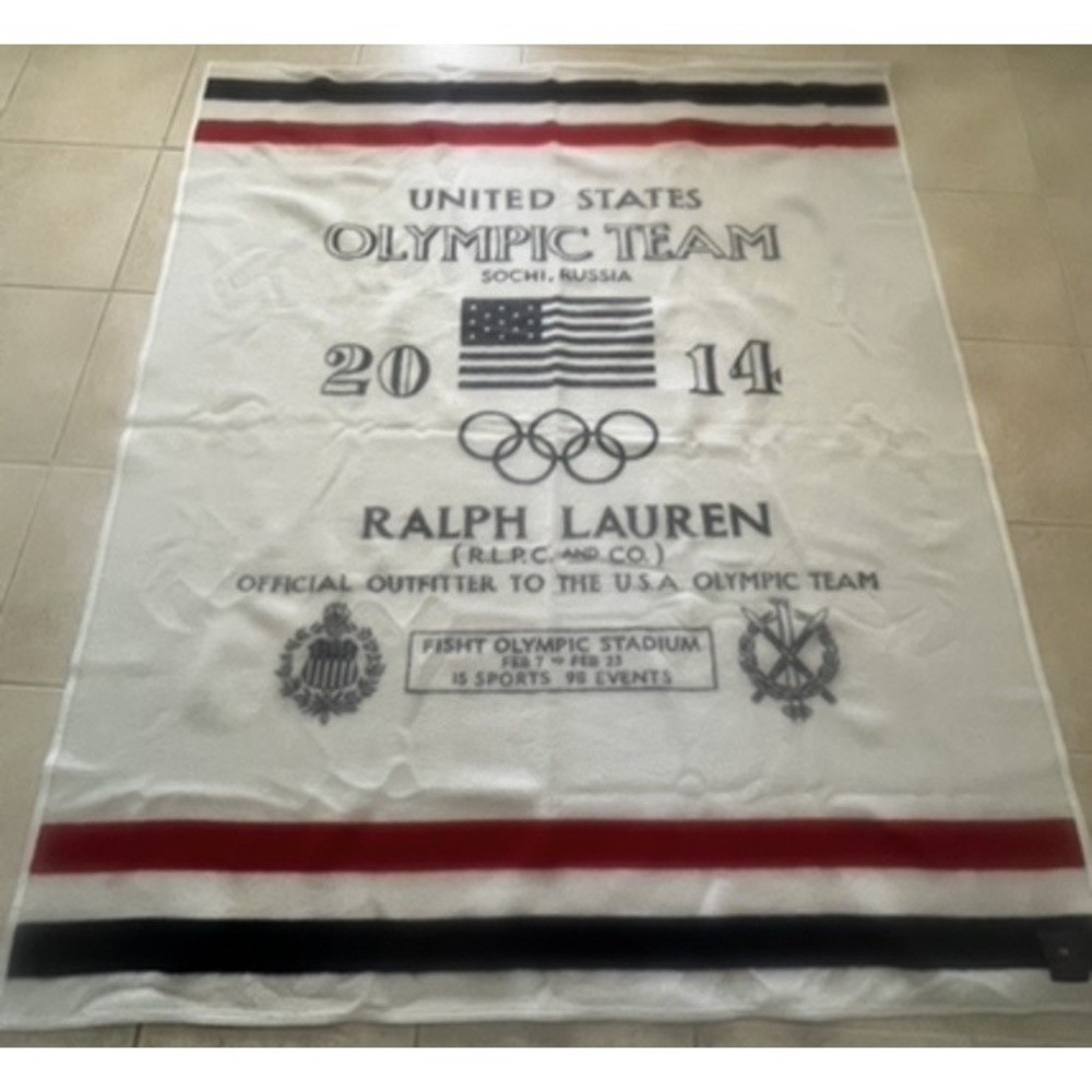 Team USA Polo Ralph Lauren Throw Blanket Winter Olympics 2014 Sochi Russia